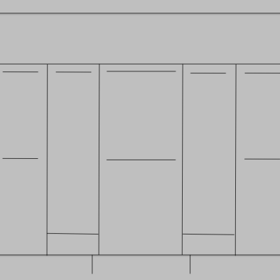 2700 3600 3 Door All Hanging Robe 